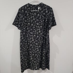 Vintage Lady Carol Womens Knee Length Dress Size 16‎ Floral Wrap Shirt Dress